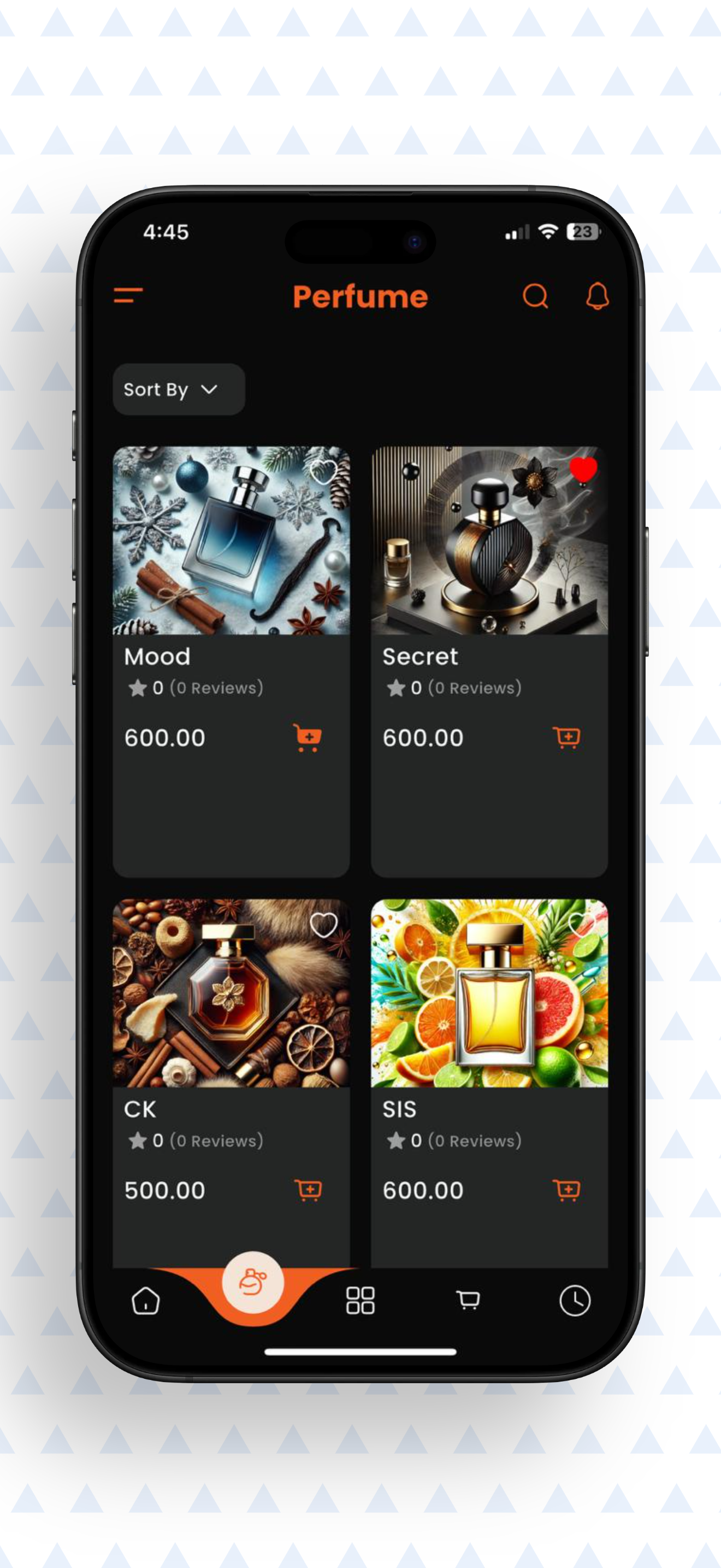 شاشة العطور في تطبيق Behiry Perfume